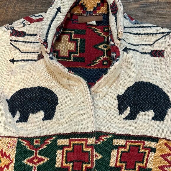Vintage Painted Pony 90's Southwestern Native American bears theme tapestry jack - Picture 5 of 10
